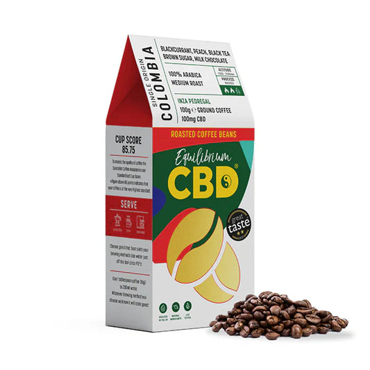 Equilibrium CBD 100mg Full Spectrum Whole Coffee Beans - 100g (Buy 1 Get 1 Free)