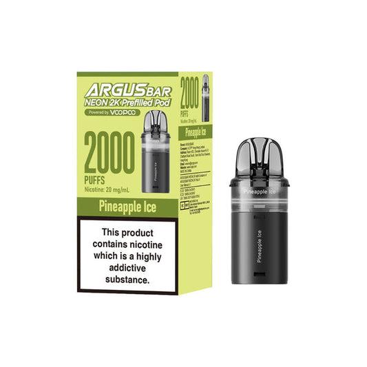 20mg Voopoo Argus Bar Neon 2K Prefilled Pods