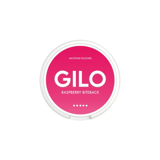 20mg GILO Nicotine Pouch Raspberry Biteback - 20 Pouches (Buy 1 Get 1 Free)