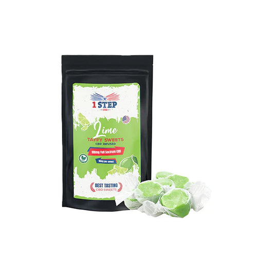 1 Step CBD 100mg Full Spectrum CBD Lime Taffy Grab Bag - 150g