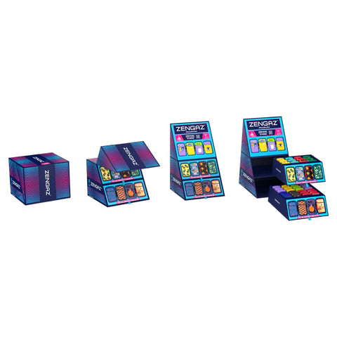 Zengaz Cube ZL-13 Wing Jet (UK-S2) - Jet Flame Lighters Bundle + 48 Lighters with Cube display stand