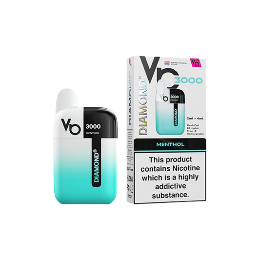 20mg Vapes Bar Diamond 3000 Pod Vape Kit 3000 Puffs (3 FOR £15)